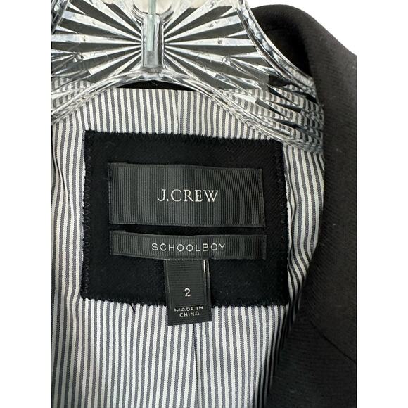 J.Crew Schoolboy Blazer Black Wool Blend Preppy Office Dark Academia Size 2 - Picture 3 of 14